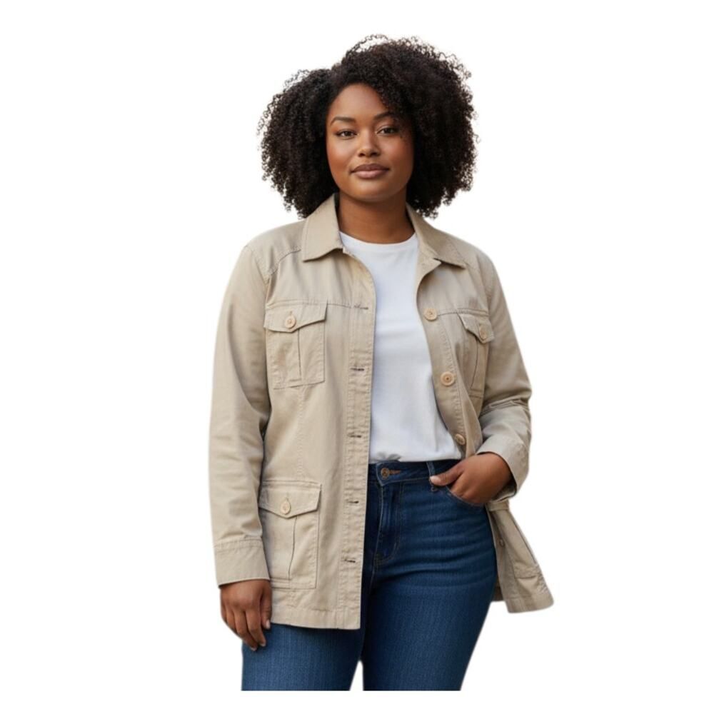 I.N.C. INTERNATIONAL CONCEPTS KHAKI SAFARI JACKET SZ.1X GUC.